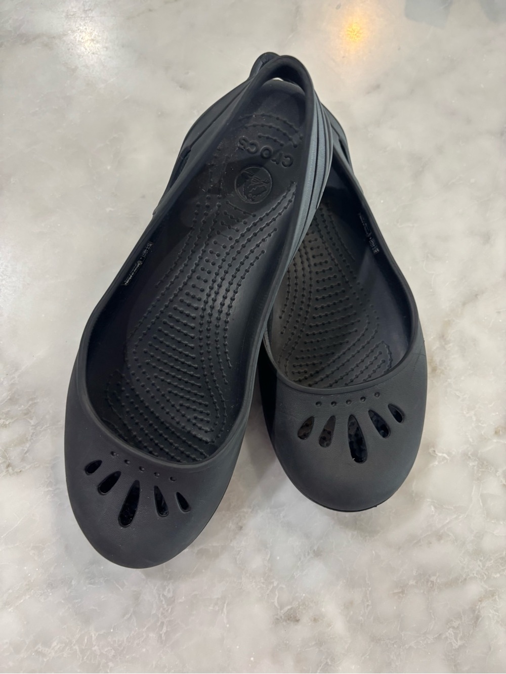 CROCS Women's Black Slip-On Ballet Flats